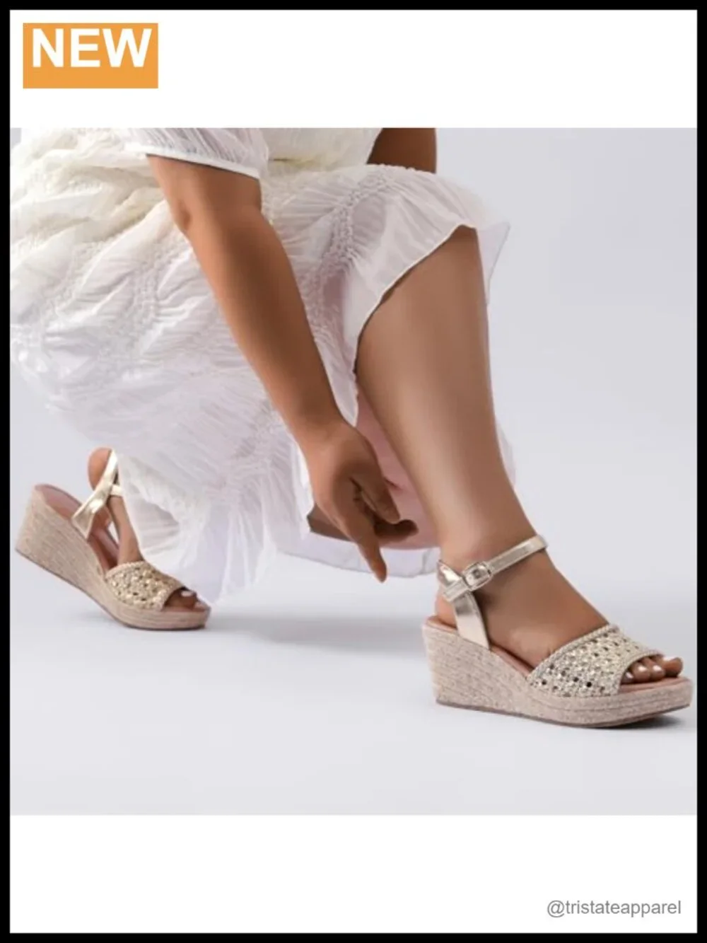 Wide Width Wedge Platform Sandals Faux Leather Memory Foam